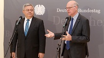 David Usupashvili, Norbert Lammert vor der Presse
