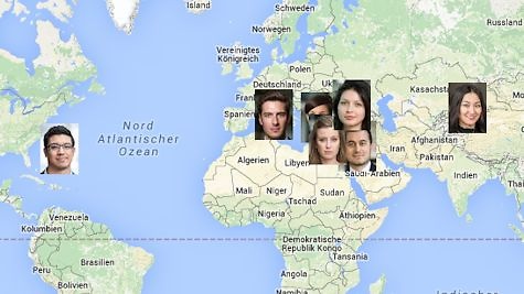 Weltkarte: IPS-Praktikanten im Deutschen Bundestag