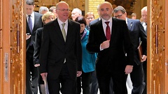 Bundestagspräsident Norbert lammert (links) und Parlamentspräsident Dag Terje Andersen