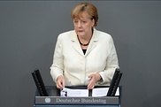 Bundeskanzlerin Angela Merkel bei ihrer Regierungserklärung