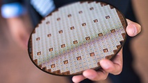 Mikrochips auf einem Wafer