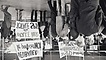 30. Mai 1968: Studenten protestieren an der Freien Universität gegen die Notstandsgesetze. Diese sehen in Notstandszeiten eine Einschränkung der Grundrechte vor.