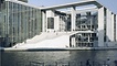 Illustration des Bistros: Unter der Freitreppe entsteht im derzeitigen Kunst-Raum des Bundestages ein öffentlich zugängliches Bistro (Blick über den sogenannten Spreeplatz)