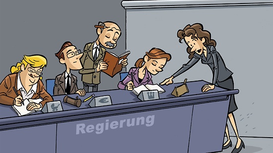 Der Bundestag kontrolliert die Regierung.