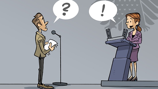 Die Abgeordneten befragen die Regierung.