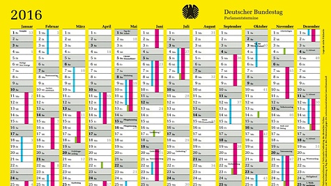 Sitzungskalender für das Jahr 2016