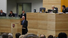 Bundestagspräsident Lammert spricht vor dem litauischen Parlament