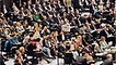 Die Fraktion von Bündnis 90/Die Grünen bei der konstituierenden Sitzung des 13. Deutschen Bundestages, Foto, 10. November 1994
