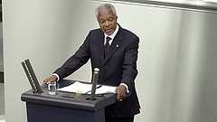 UNO-Generalsekretär Kofi Annan sprach am 28.02.2002 als Gastredner vor dem Plenum des Deutschen Bundestages.