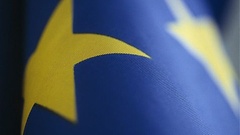 Fahne der EU im Ausschnitt