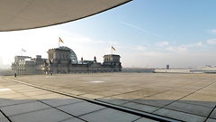 Blick vom Dach des Marie-Elisabeth-Lüders-Haus zum Reichstagsgebäude