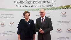 Loreta Graužinienė, Präsidentin der Seimas, und Bundestagspräsident Norbert Lammert am 6.4. in Vilnius.