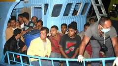 Flüchtlingsboot im Mittelmeer